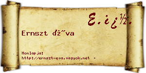 Ernszt Éva névjegykártya
