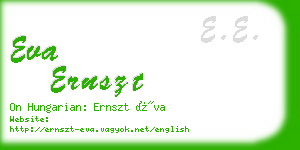 eva ernszt business card